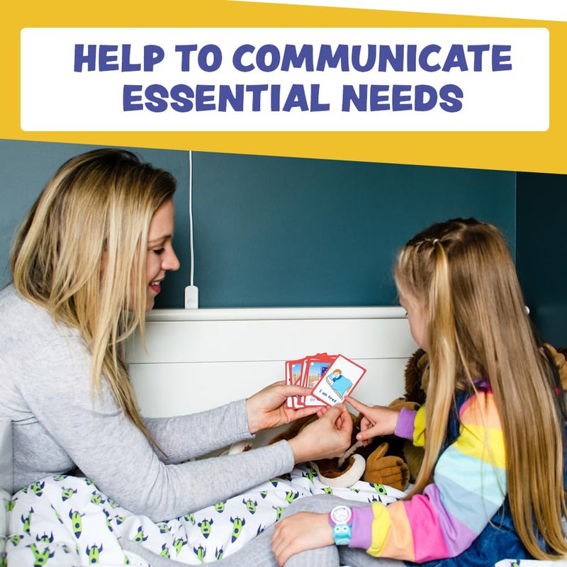 Amonev بطاقات احتياجاتي الأساسية 12 بطاقة فلاش للمساعدة البصرية لذوي الاحتياجات الخاصة، تأخر الكلام للأطفال والبالغين غير اللفظيين المصابين بالتوحد أو ذوي الاحتياجات الخاصة - Image 1